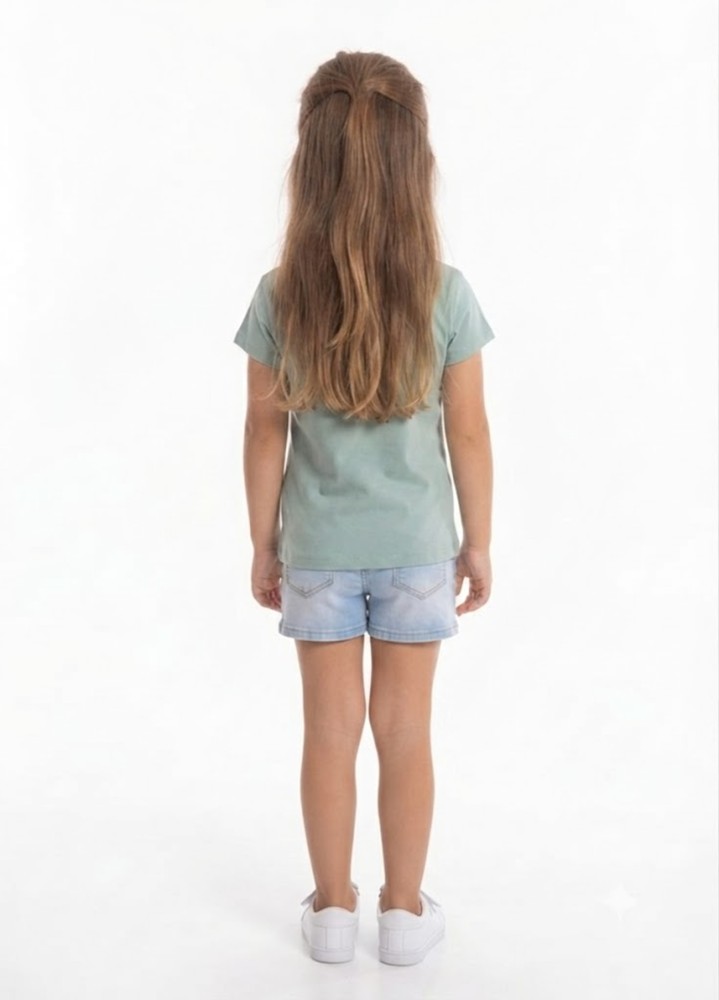 Kız Çocuk Yeşil T-Shirt görsel 3