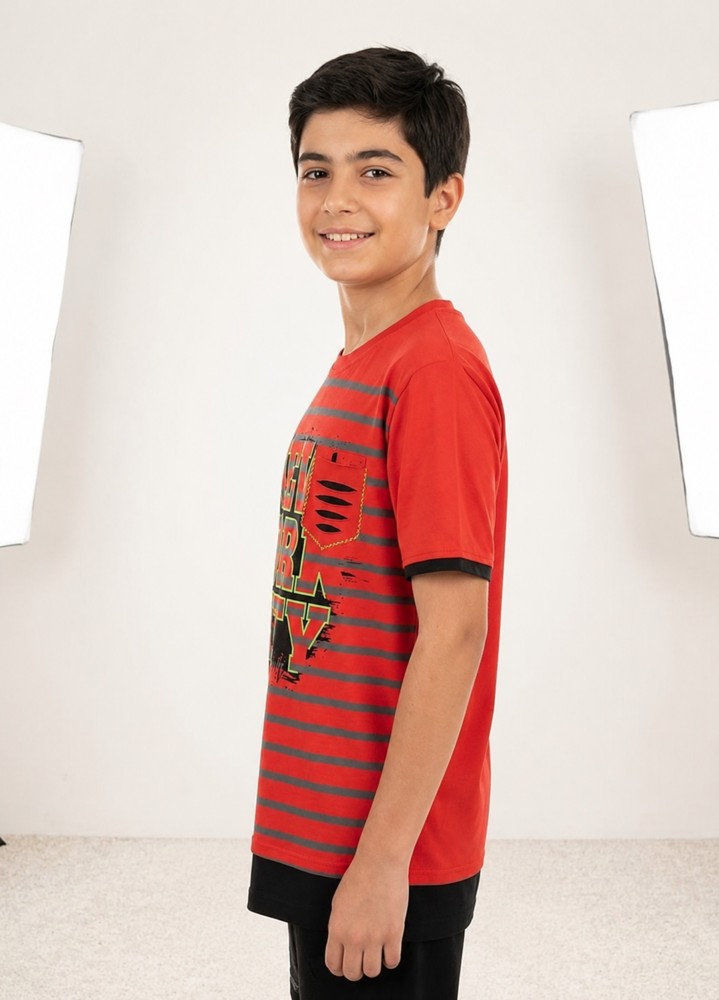 Erkek Çocuk Kırmızı T-Shirt 00694KM görsel 2