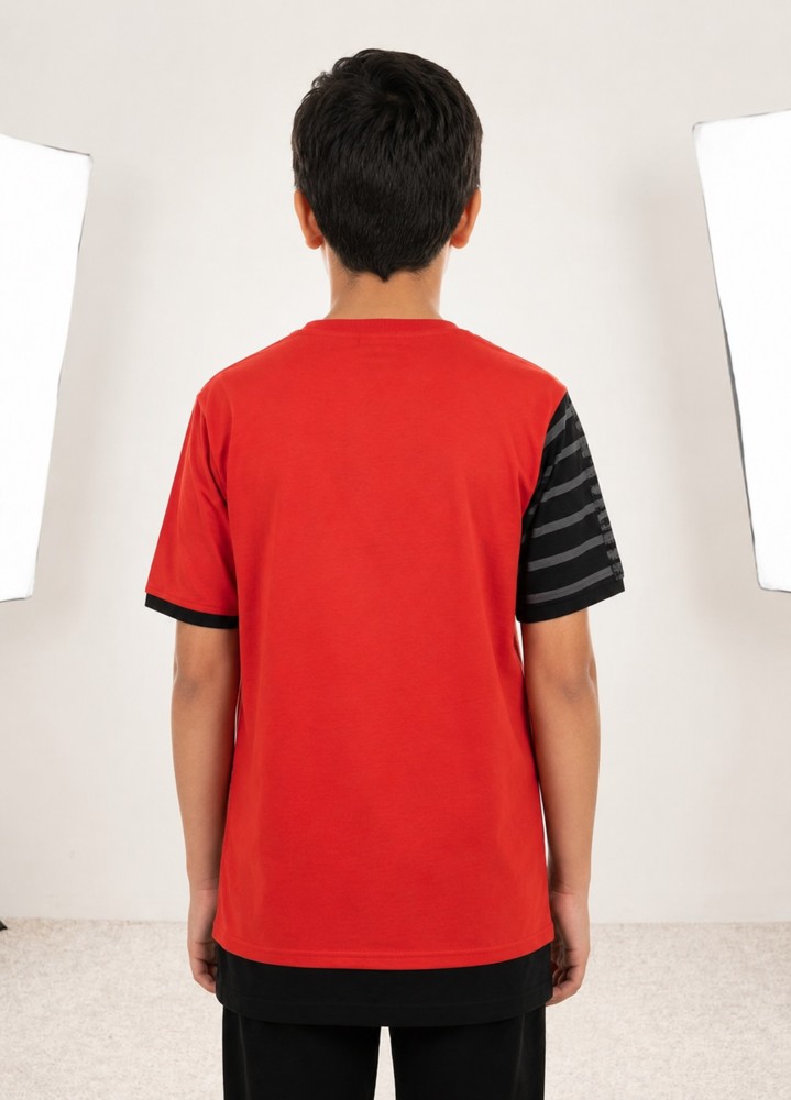 Erkek Çocuk Kırmızı T-Shirt 00694KM görsel 3