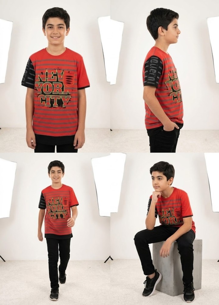 Erkek Çocuk Kırmızı T-Shirt 00694KM görsel 4