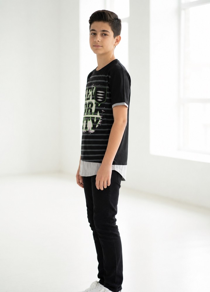 Erkek Çocuk Siyah T-Shirt görsel 2