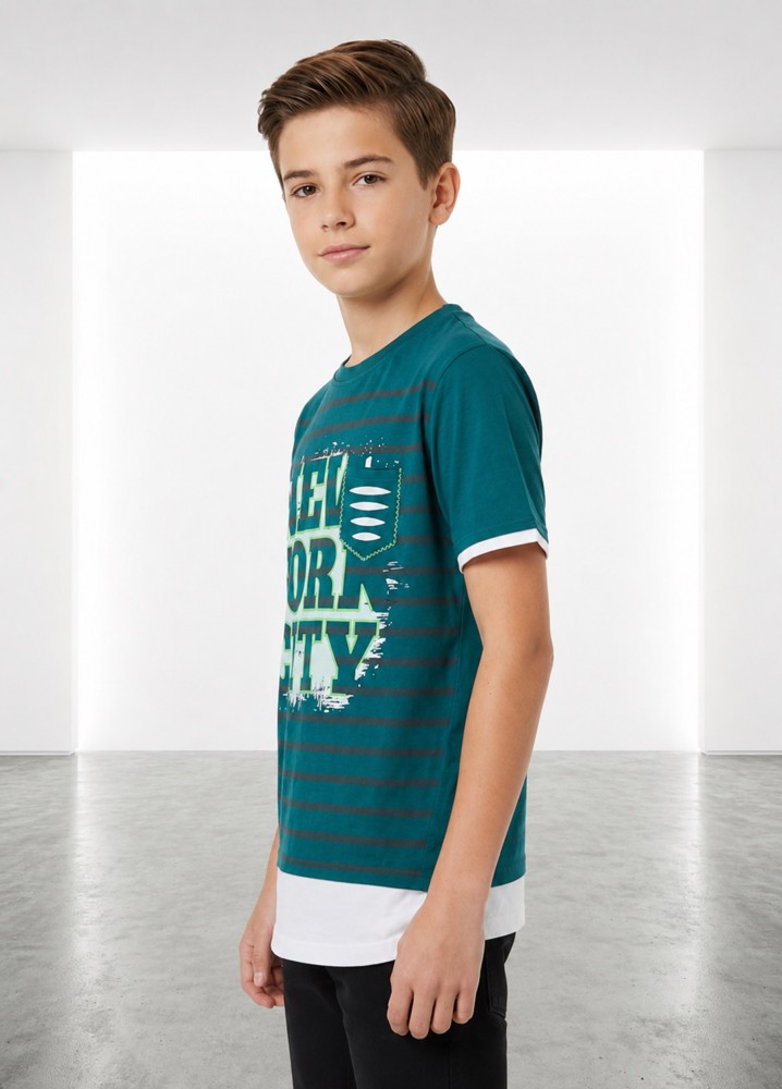 Erkek Çocuk Haki T-Shirt 00696HK görsel 2