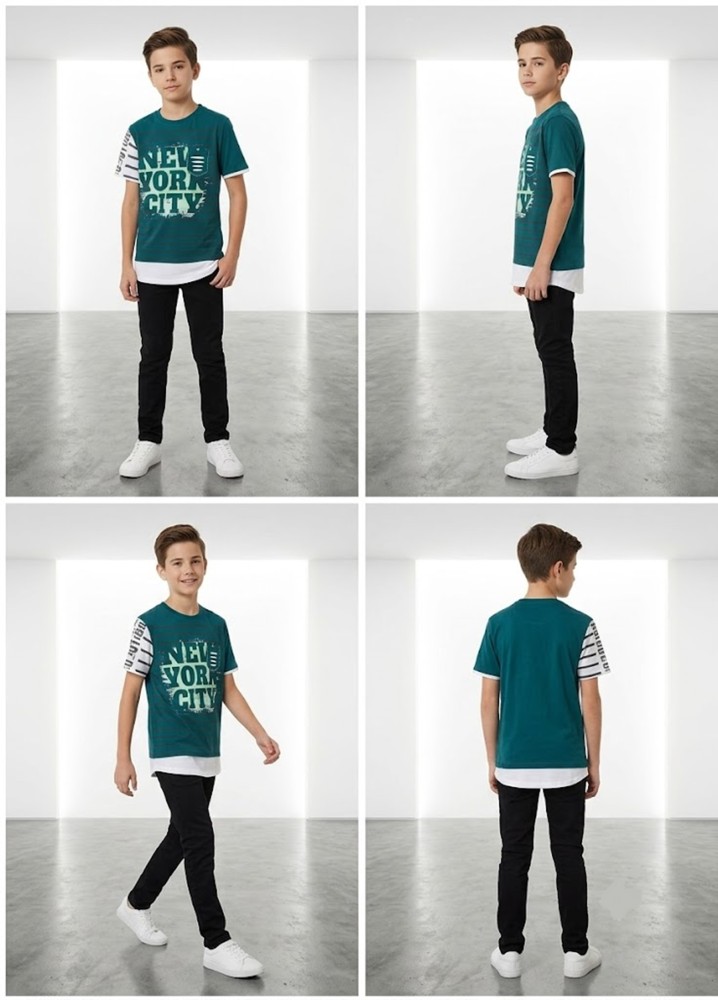 Erkek Çocuk Haki T-Shirt 00696HK görsel 4