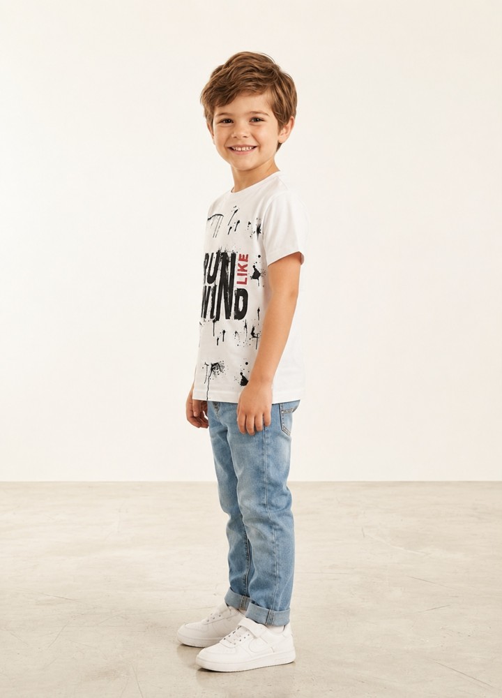 Erkek Çocuk Beyaz T-Shirt görsel 2