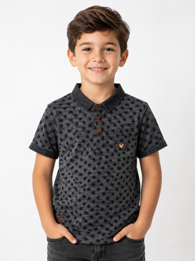 Erkek Çocuk Gri Polo Yaka T-Shirt 00705GR
