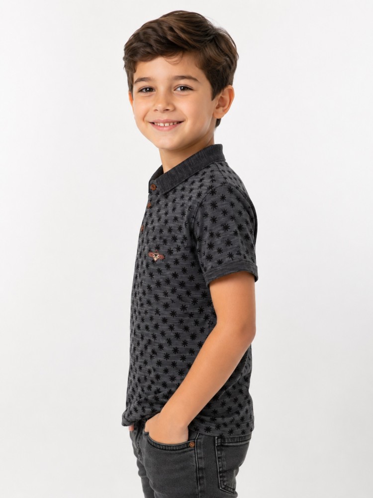 Erkek Çocuk Gri Polo Yaka T-Shirt 00705GR görsel 2