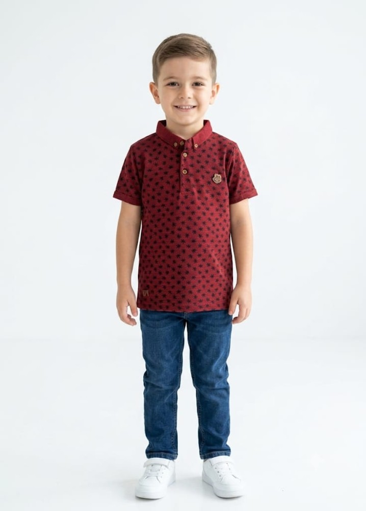 Erkek Çocuk Bordo Polo Yaka T-Shirt