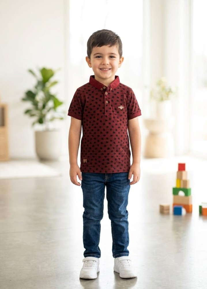 Erkek Çocuk Bordo Polo Yaka T-Shirt