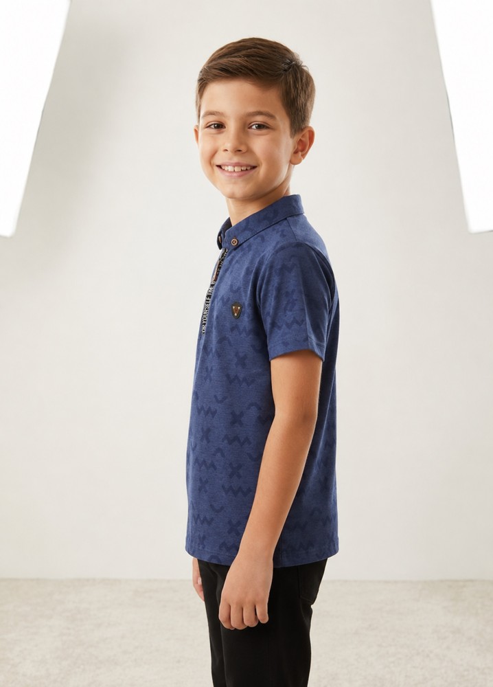 Erkek Çocuk Lacivert Polo Yaka T-Shirt görsel 2