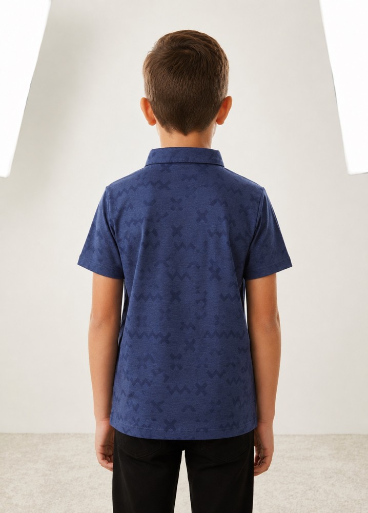Erkek Çocuk Lacivert Polo Yaka T-Shirt görsel 3