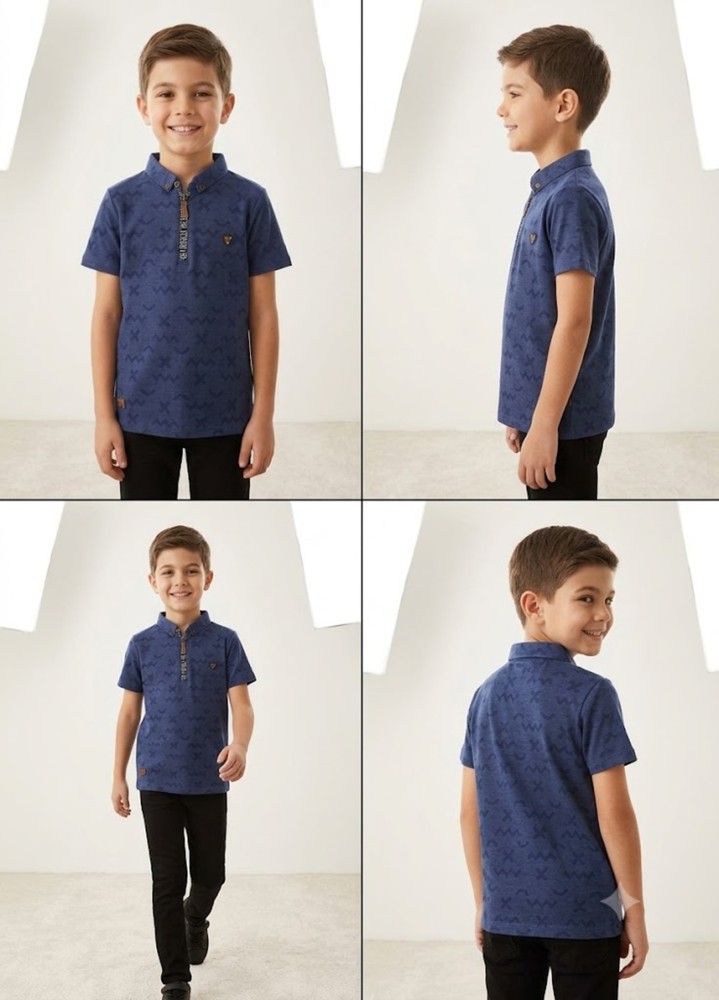 Erkek Çocuk Lacivert Polo Yaka T-Shirt görsel 4