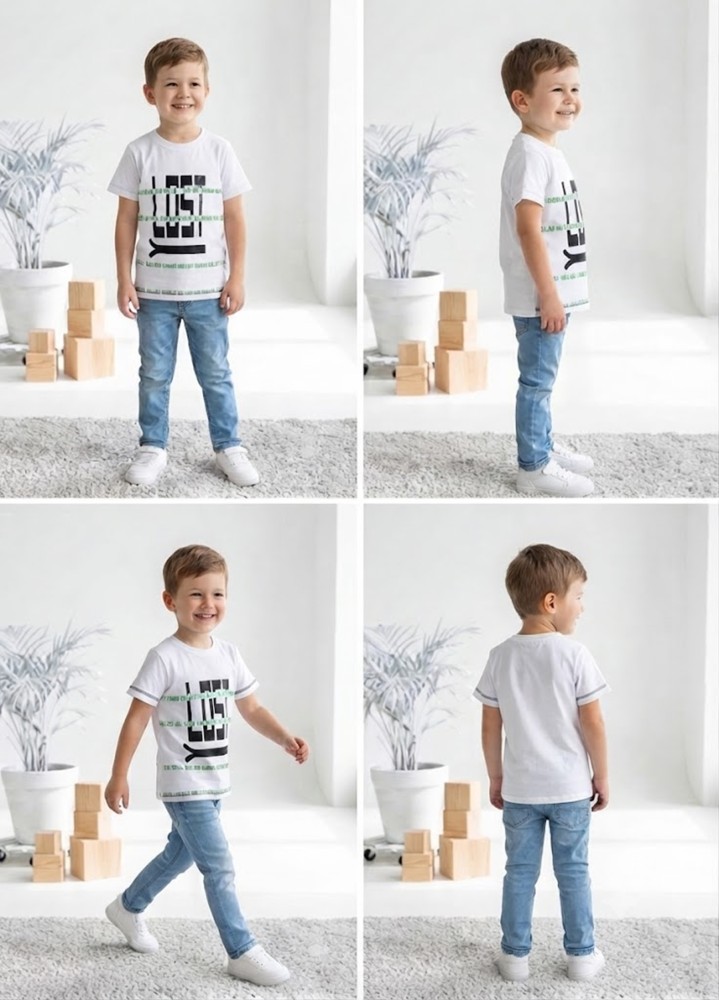 Erkek Çocuk Beyaz T-Shirt görsel 4