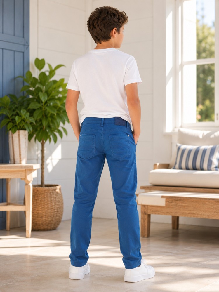 Erkek Çocuk İndigo Keten Pantolon görsel 3