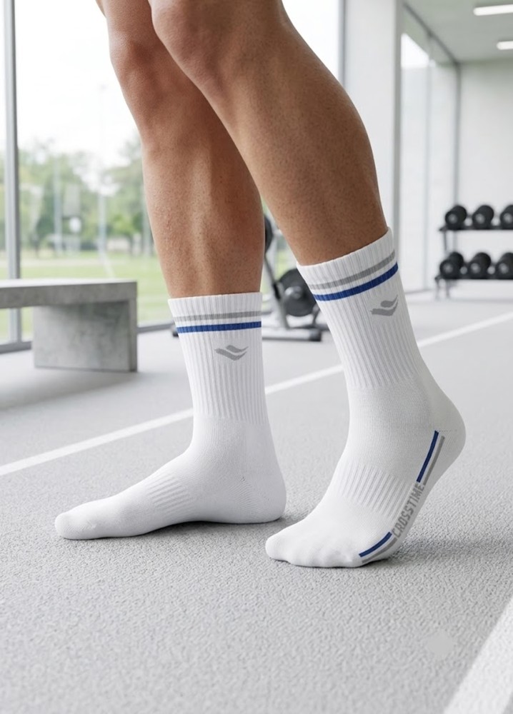 Erkek Beyaz 5 Li Paket Soket Spor Çorap